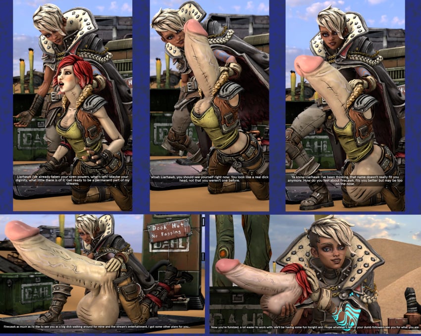 borderlands borderlands_3 clothing dark_skin female fti_transformation ftm_transformation futanari human intersex lilith_(borderlands) pale_skin penis penis_transformation siren_(borderlands) tidesafterdark_(artist) transformation tyreen_calypso