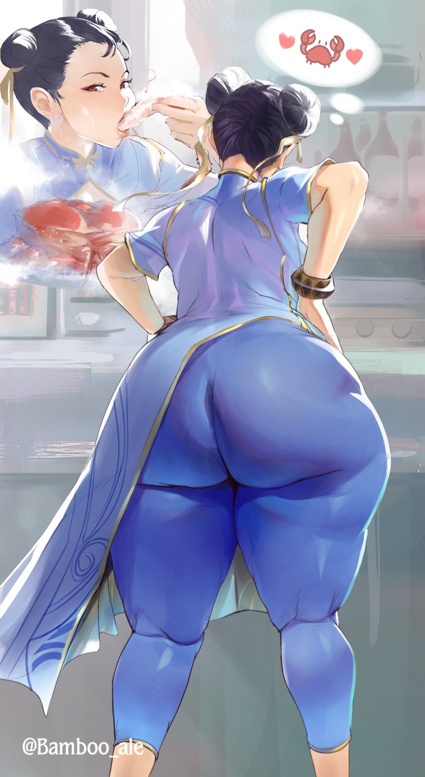 1girls ass back back_view bamboo_ale big_ass big_butt butt chubby chubby_female chun-li clothed clothed_female clothes clothing epic_butt fat_ass female female_only fully_clothed hi_res huge_ass huge_butt large_ass skintight solo solo_female standing street_fighter thick_ass thick_thighs tight_clothing wide_hips