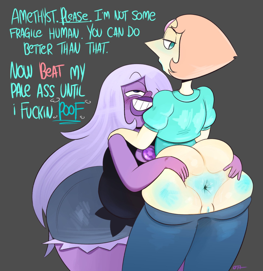 amethyst_(steven_universe) anus ass big_ass big_butt blue_anus blush huge_ass huge_butt ota_(artist) pearl_(steven_universe) shortstack spread_anus spread_ass spread_butt spread_cheeks steven_universe yuri