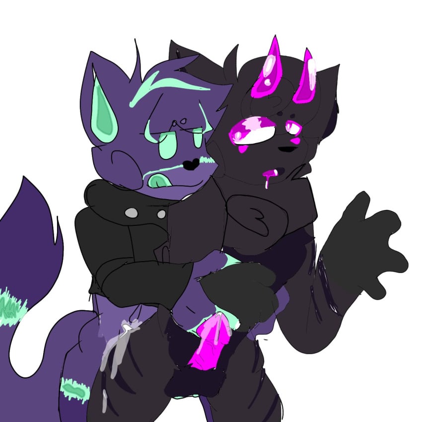 2boys 7n7o anthro anthro_on_anthro black_fur buck_(kaiju_paradise) crystalthecat3 cum digital_media_(artwork) eyes_half_open furry gay kaiju_paradise licking_lips lowres male/male penetration purple_fur roblox roblox_game sex sinox_(kaiju_paradise) tagme yaoi