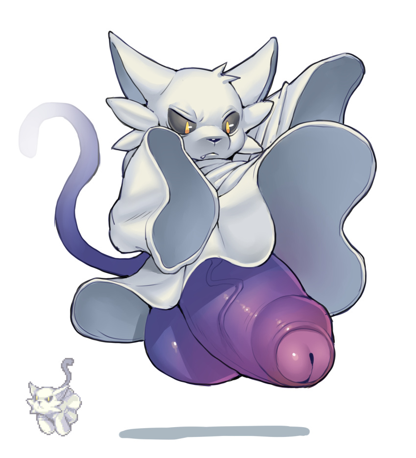 balls big_balls big_penis black_nose black_sclera coromon coromon_(species) domestic_cat felid feline felis feral floating foreskin freedom_games fur genitals ghinx ghost glans hi_res huge_balls huge_cock humanoid_genitalia humanoid_penis hyper hyper_balls hyper_genitalia hyper_penis levitating levitation looking_down male mammal penis purple_balls purple_body purple_penis purple_tail shadow simple_background small_but_hung solo spirit teeth vein veiny_penis white_body white_fur yellow_eyes zi_ran