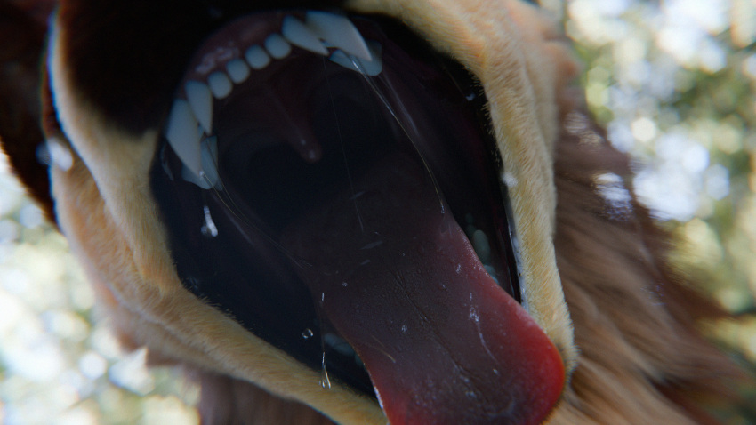 3d_(artwork) absurd_res bodily_fluids canid canine deer digital_media_(artwork) drooling hi_res mammal maned_wolf maple(shinyumbra) mouth_shot open_mouth realistic saliva shinyumbra teeth tongue vore