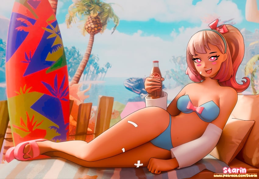 beach bikini fortnite fortnite:_battle_royale lexa_(fortnite) pink_hair starinww