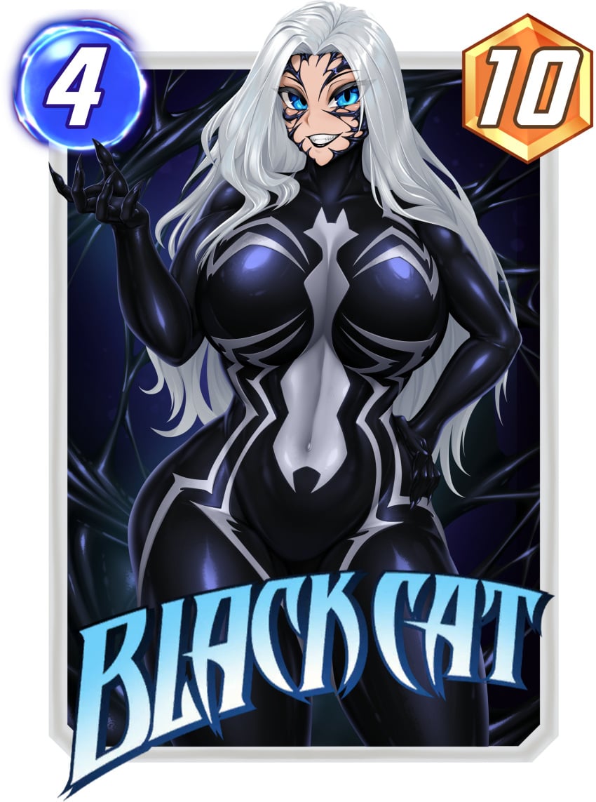 2024 black_cat_(marvel) felicia_hardy living_clothes marvel marvel_comics marvel_snap rikatsuky she-venom spider-man_(series) symbiote