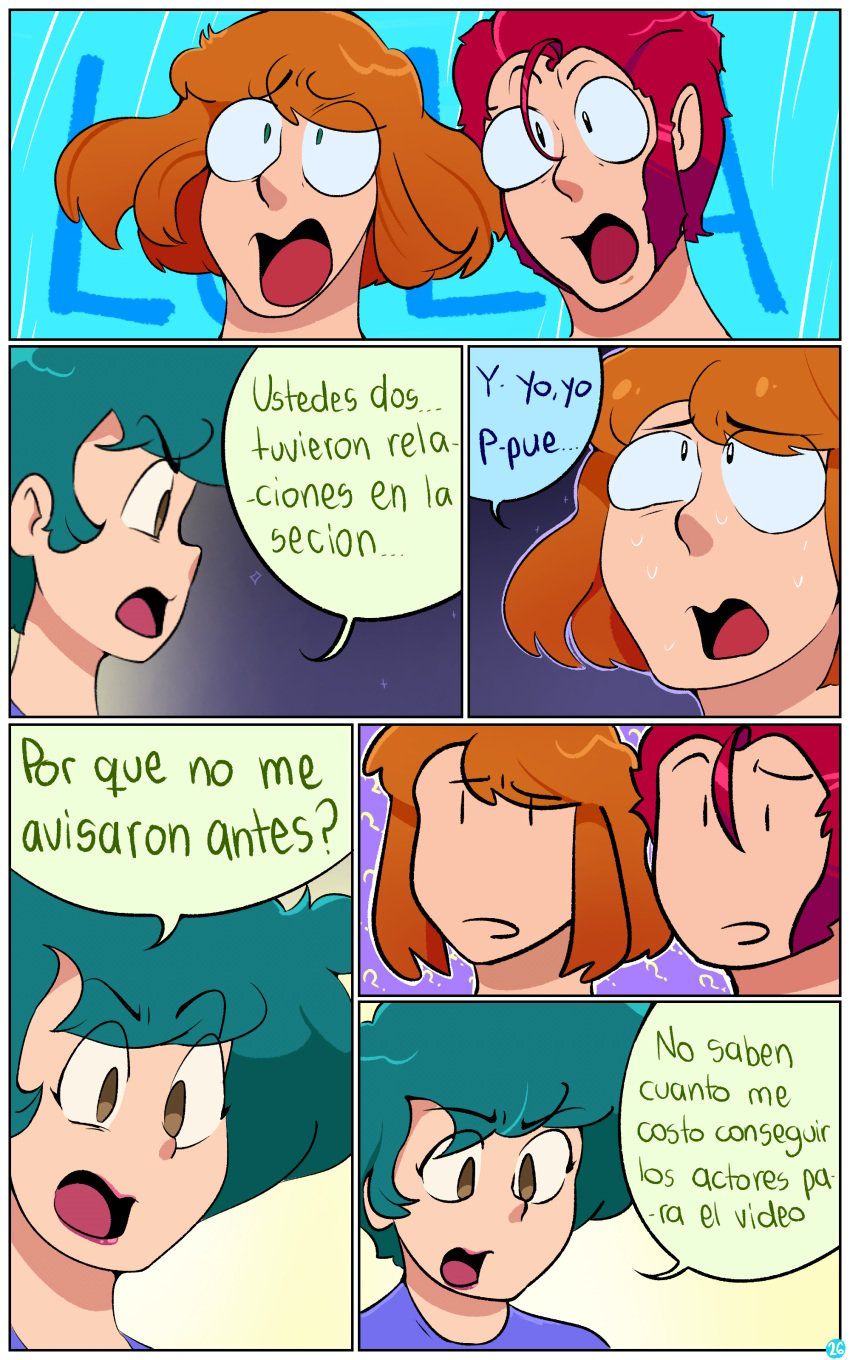 1girls 2024 3boys absurd_res after_sex background_characters brawl_stars buster_(brawl_stars) colt_(brawl_stars colt_(brawl_stars) comic comic_page completely_nude dialogue duo eyebrows_visible_through_hair gay gray_(brawl_stars) green_eyes hi_res highres lola_(brawl_stars) male male_only nahu600 nervous nude nude_male question_mark red_hair redhead spanish_dialogue spanish_text supercell sweat sweating text video_games