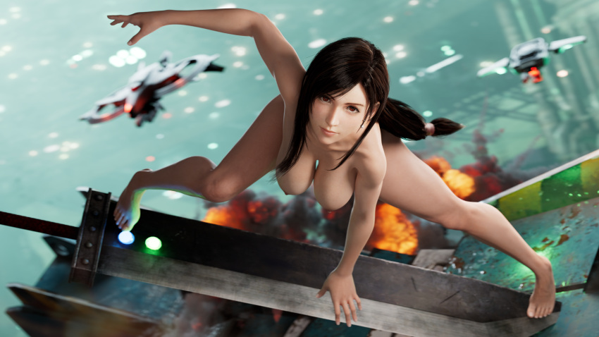 1girls 3d big_breasts billyhhyb black_hair breasts dark_brown_hair earrings female female_focus female_only final_fantasy final_fantasy_vii final_fantasy_vii_rebirth final_fantasy_vii_remake hanging_breasts long_hair looking_at_viewer nipples nude nude_female ponytail pose posing red_eyes solo spread_legs tifa_lockhart