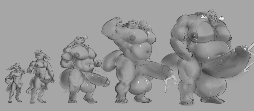 absurd_res balls belly belly_expansion big_balls big_pecs big_penis bodily_fluids breath chest_tuft expansion genital_expansion genitals growth gryn_vs hair hi_res huge_balls huge_cock hyper hyper_balls hyper_genitalia hyper_penis kobold male muscle_expansion muscular muscular_male nipples pecs penis penis_expansion potion solo sweat tuft vein veiny_muscles veiny_penis