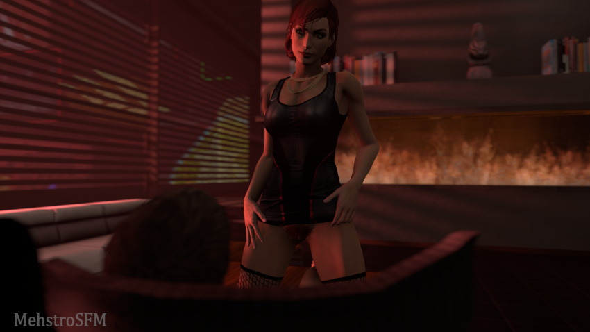 1girls 3d bare_shoulders bioware bottomless clitoris commander_shepard dress dress_lift eyeshadow female female_focus femshep fishnet fishnet_stockings fishnets fit fit_female freckles green_eyes hourglass_figure human human_only lipstick makeup male mascara mass_effect mehstrosfm no_panties pinup pose posing pubic_hair pussy red_hair red_lipstick seductive seductive_look seductive_smile skimpy skimpy_clothes skimpy_dress skin_tight standing stockings vagina wide_hips