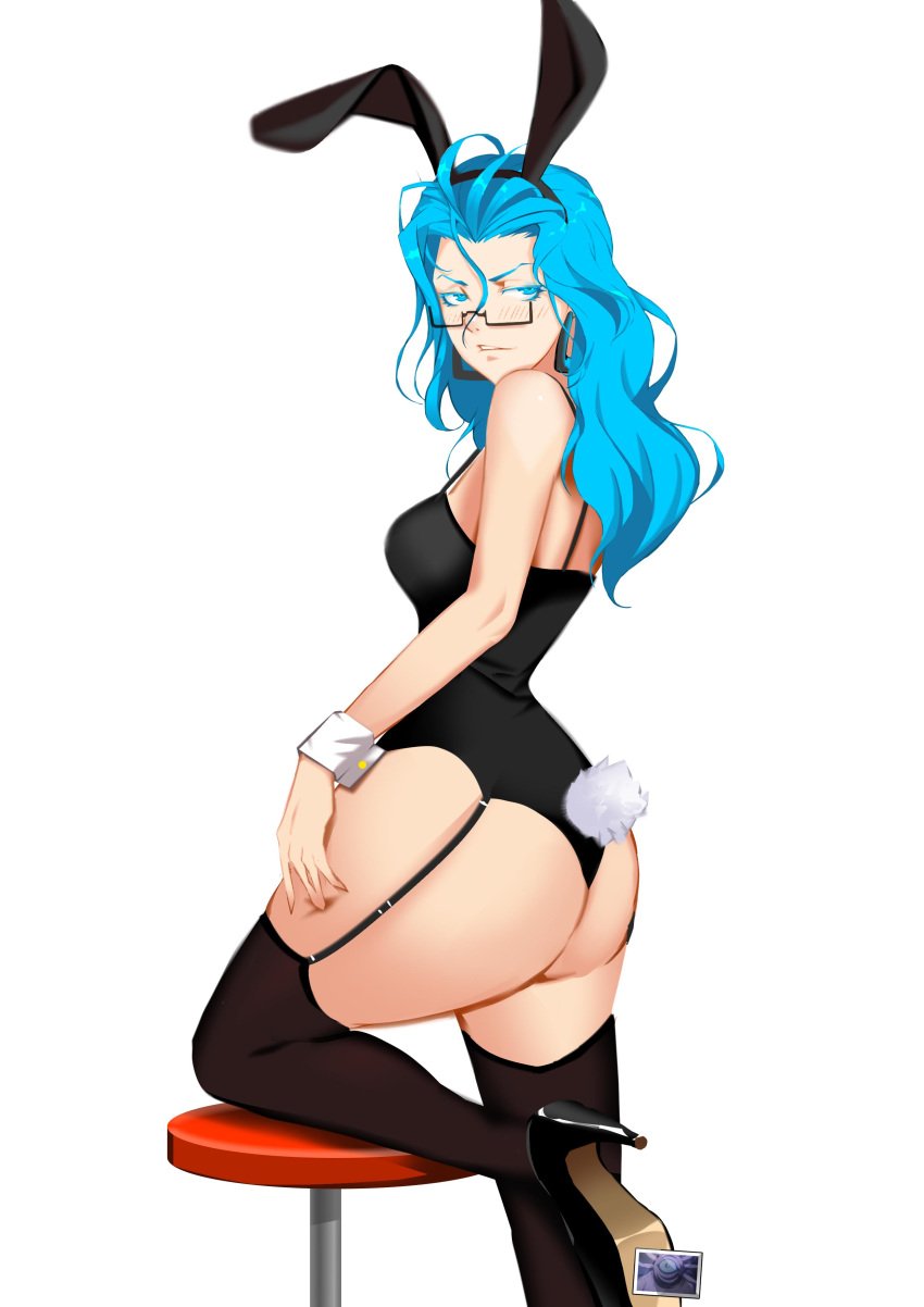 1girls artist_request ass big_ass big_breasts big_butt blue_eyes blue_hair blush breast bunny_ears bunny_girl bunny_tail bunnysuit chair curly_hair earrings embarrassed female female_only glasses gyoro_gyoro heels hips human leg_lift legs legs_up light-skinned_female light_blue_hair light_skin lingerie long_hair looking_away no_visible_genitalia one-punch_man petite pose psykos seductive_look seductive_smile shy side_view sideboob slim slim_waist solo stockings thick_ass thick_thighs thighs thin_waist turquoise_hair voluptuous waist white_background wide_hips