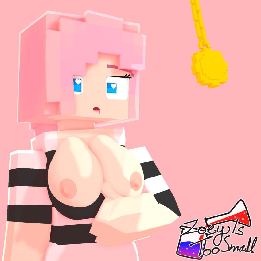 1girls 3d adult blue_eyes breasts clothed_female commission drool female female_only heart-shaped_pupils horny_female hypnosis mine-imator minecraft outside pink_hair striped_clothing tagme undressing zoey_(zoeyistoosmall) zoey_is_too_small