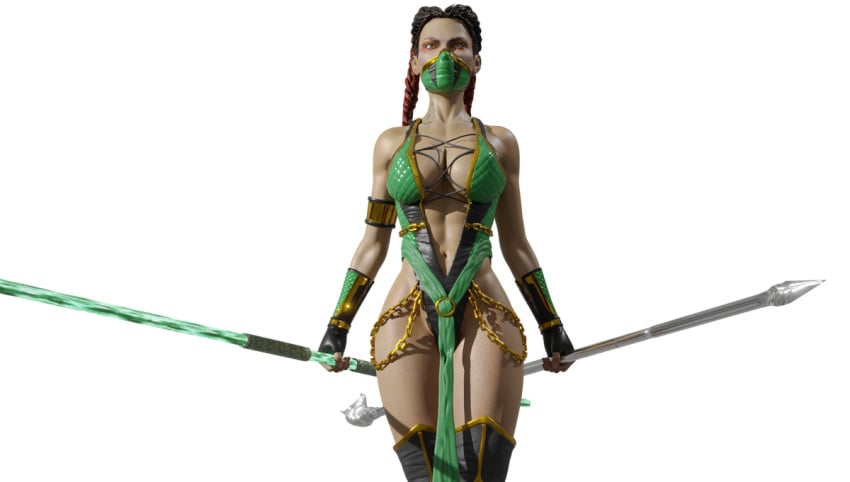 1girls 3d apex_legends ass big_breasts blender breasts clothed clothing cosplay crossover_cosplay dark-skinned_female dliquad female female_only jade_(mortal_kombat) jade_(mortal_kombat)_(cosplay) loba_(apex_legends) mortal_kombat respawn_entertainment tattoo thick_thighs