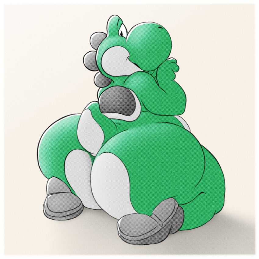 big_ass bottom_heavy bubble_butt facing_away huge_ass looking_at_viewer male_only mario_(series) overweight_male solo solo_male superchub tagme thick_ass vetoknox yoshi