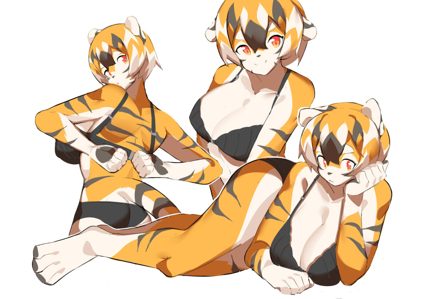 1girls anthro aspirindabaitu big_breasts bra breasts female furry lingerie looking_at_viewer looking_back mei_xiang mx99926 oc original_character panties short_hair smile smiling smiling_at_viewer solo solo_female striped striped_body striped_fur stripes tiger tiger_ears tiger_girl tiger_stripes tiger_tail underwear undressing waai_fu_(arknights)