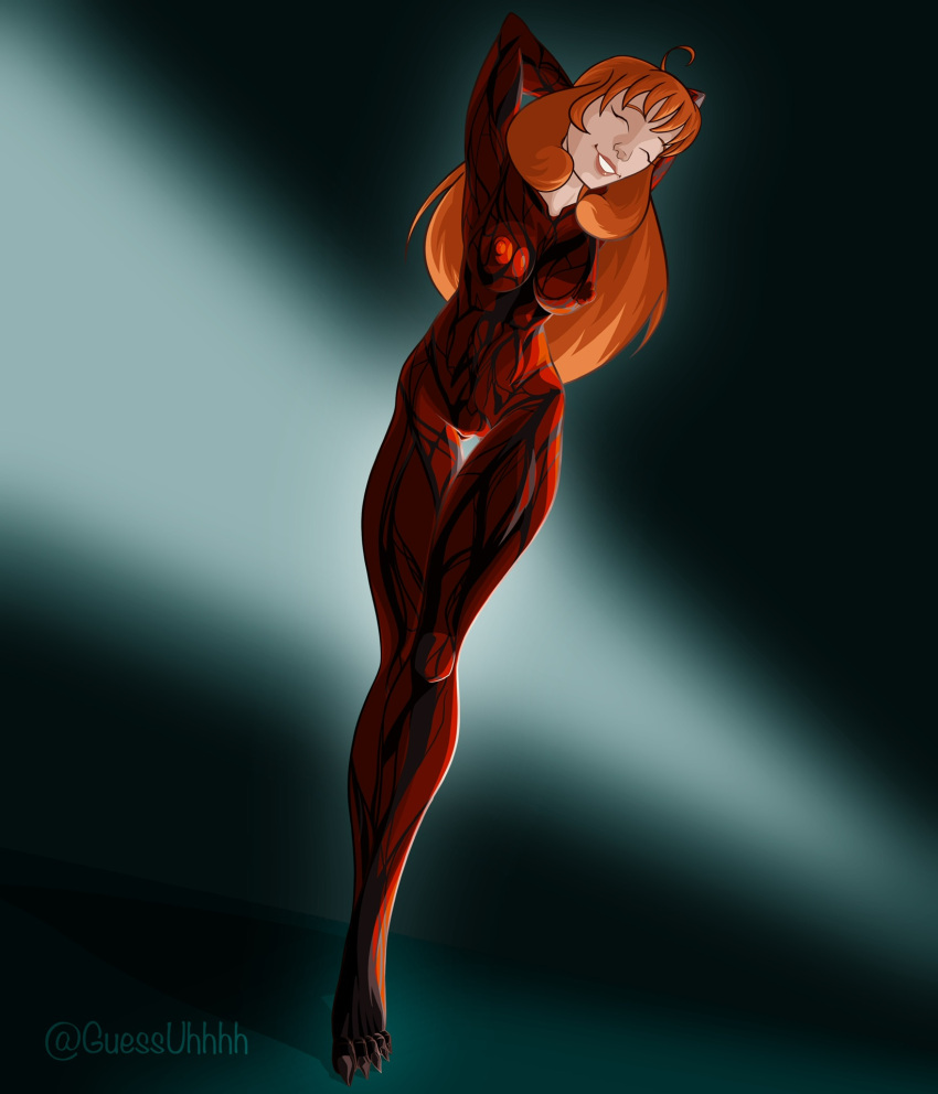 1girls big_breasts breasts carnage_(marvel) crossover female female_only guessuhhhh happy human light-skinned_female light_skin marvel marvel_comics penny_polendina pussy raised_arm red_hair rwby she-carnage spider-man_(series) symbiote