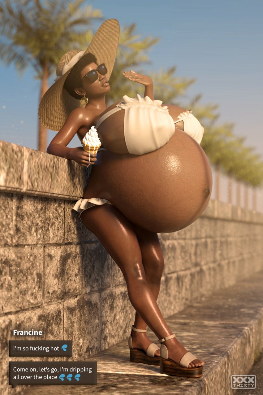 1girls 3d african african_female breasts dark-skinned_female dark_skin female female_only huge_belly huge_breasts hyper_belly hyper_pregnancy linea_nigra pregnant ready_to_pop solo thirty vein veiny veiny_belly