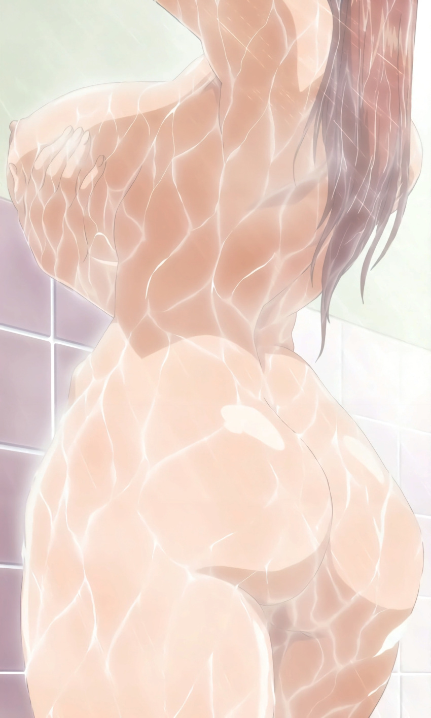 anime_screencap ass aunt back bath bathing bathroom breast_hold breasts brown_hair curvaceous erect_nipples female female_only from_behind high_resolution hips hitozuma_kasumi-san huge_ass huge_breasts large_breasts long_hair matsubara_kasumi mature milf nipples nude one_arm_up ova screen_capture screencap screenshot self_fondle shower showering sideboob solo solo_female stitched thick_thighs thighs very_high_resolution water wet wet_hair wide_hips