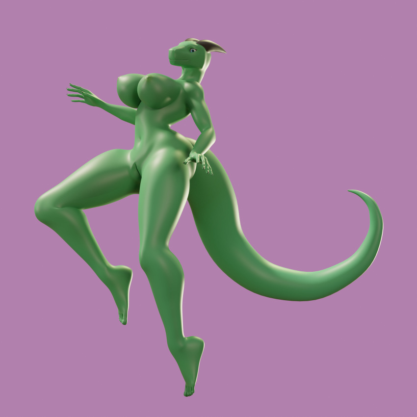 3d absurd_res anthro ass big_breasts breasts chykumo digital_media_(artwork) dragon female floating green_nipples hi_res humanoid nipples non-mammal_breasts non-mammal_nipples nude reptile scalie solo tail wide_hips