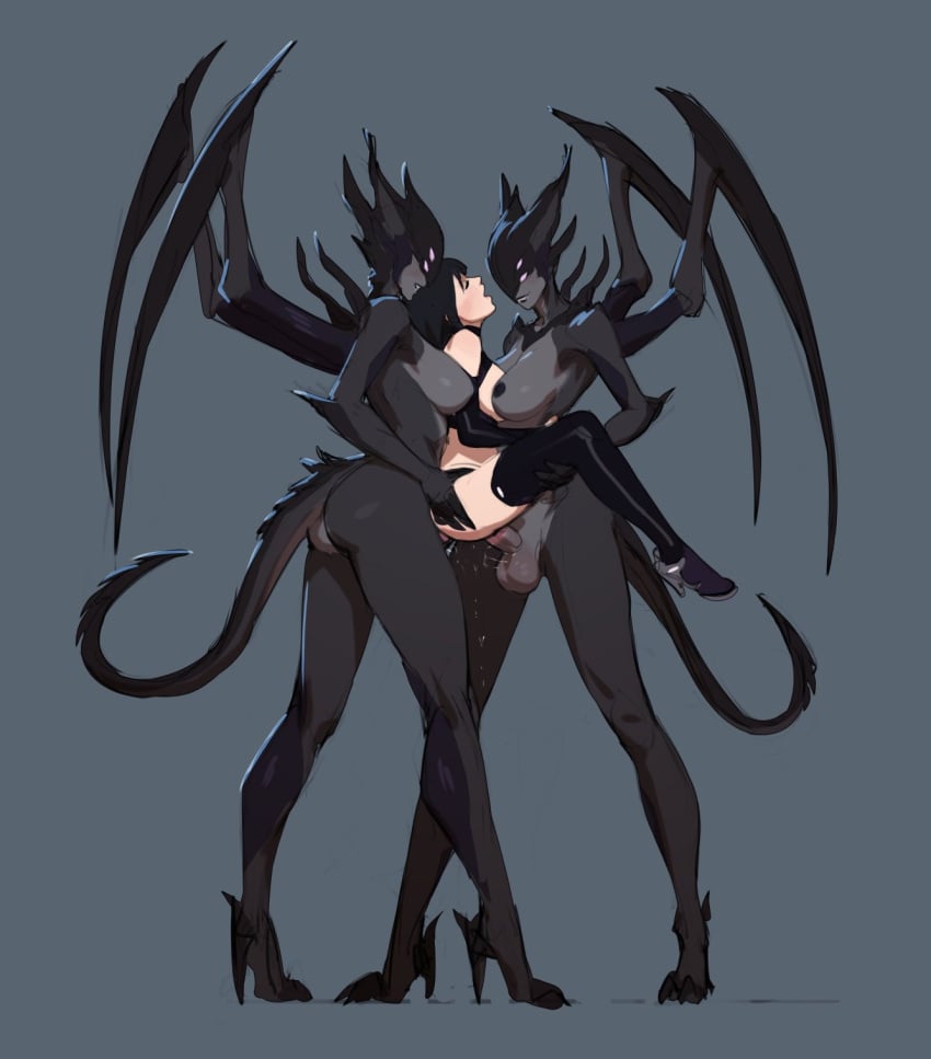 3futas ass balls dark-skinned_futanari demon demon_futa demon_girl dickgirl double_penetration erection futa_on_futa futa_only futa_with_futa futanari intersex multiple_futa nude original penis tagme tarakanovich wide_hips yuna_(tarakanovich)