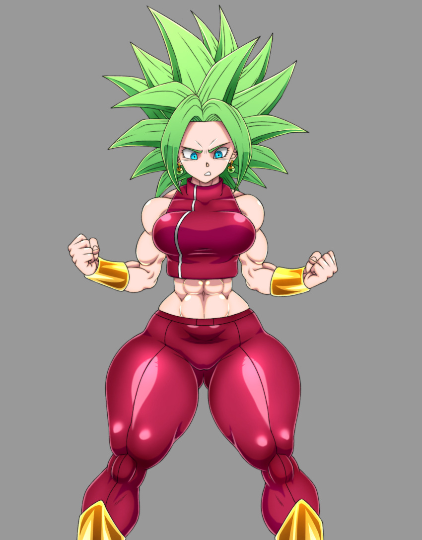 1girls ass big_ass big_butt clothed clothed_female dragon_ball dragon_ball_super female female_only green_hair hashimiro_takahi kefla muscular_female pornography solo