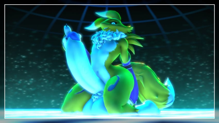 1boy anthro ass balls big_balls big_butt big_penis digimon digimon_(species) erection grabbing_own_penis groping_penis huge_cock hyper hyper_penis looking_at_viewer male male_anthro male_only male_renamon not_person420 penis person-420 renamon solo