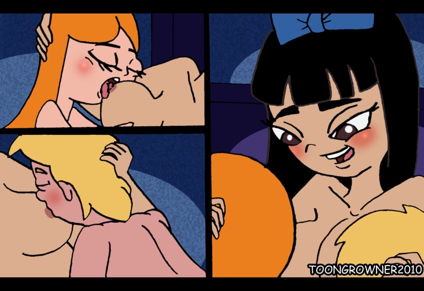 breast_sucking candace_flynn disney double_breast_sucking female human jeremy_johnson male nipples phineas_and_ferb stacy_hirano straight toongrowner yuri