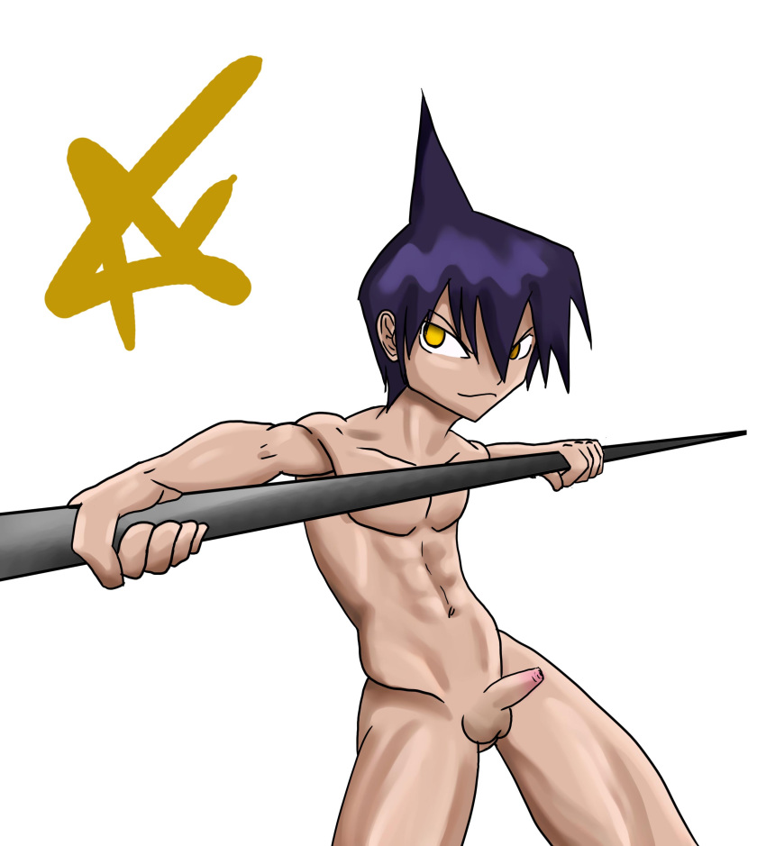 male_only nude purple_hair shaman_king tagme tao_ren