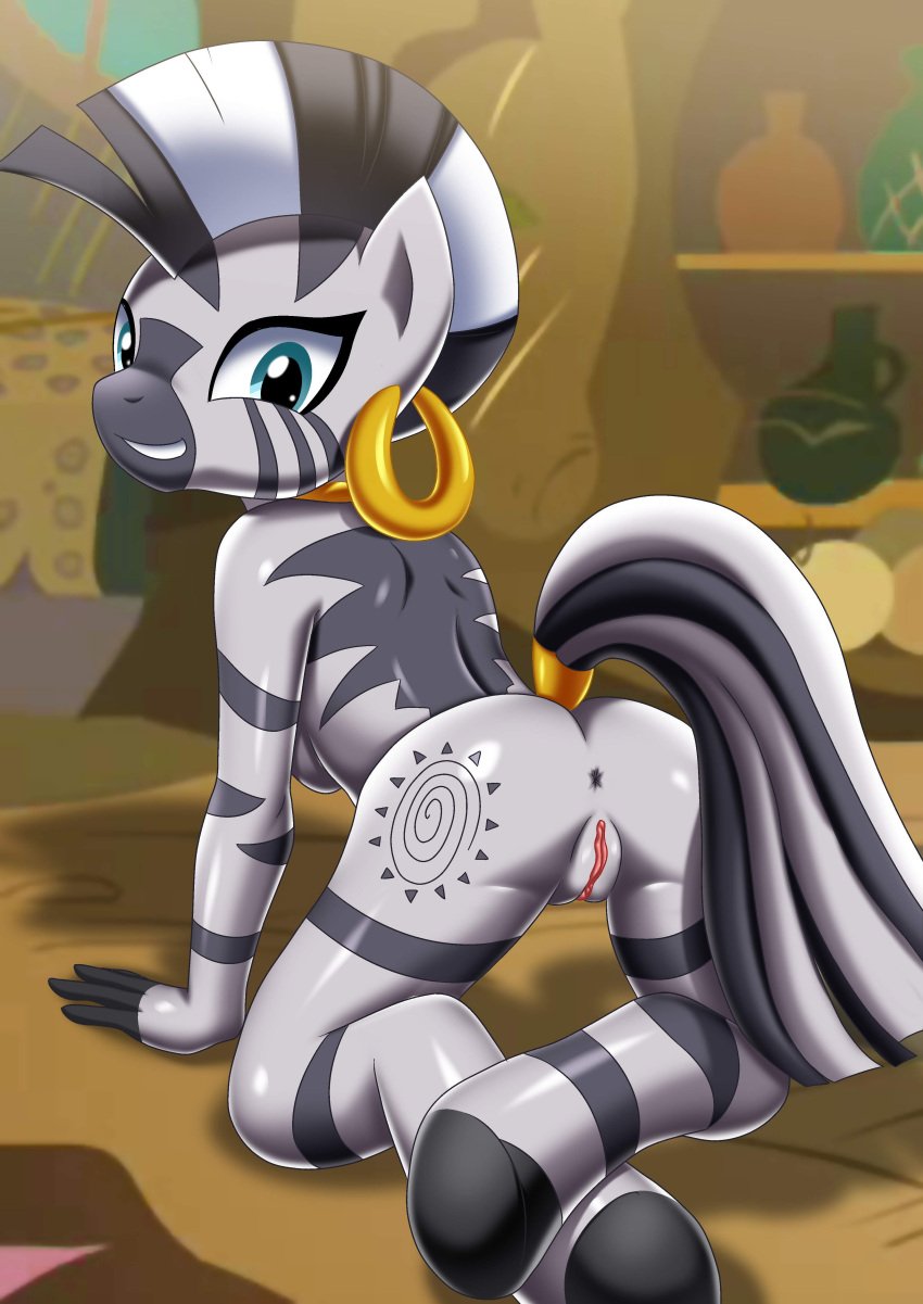 1girls anthro anus ass bbmbbf equestria_untamed equid female fur furry furry_only palcomix palcomix_team palcomix_vip palcomixvip.com pussy solo straight_hair tail yiff zebra zecora_(mlp)