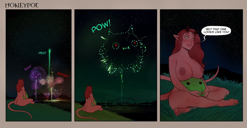 big_breasts cherry-gig comic demon demon_girl dungeons_and_dragons fireworks horns no_sex nude_female nudity succubus succy tagme