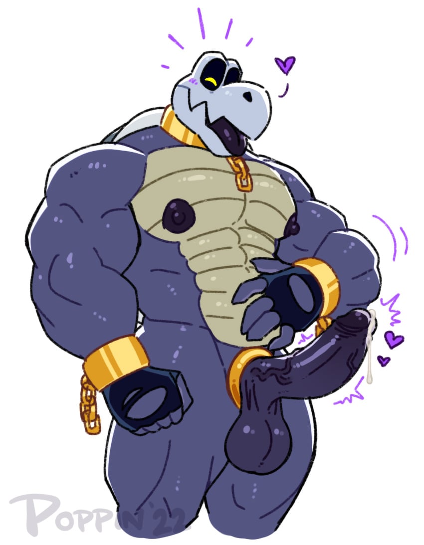 accessory anthro balls bara big_balls big_muscles big_pecs big_penis blep bodily_fluids bone bracelet chains clothed clothing cock_ring collar countershade_torso countershading demon dripping dry_bones dry_himbones erection fan_character fingerless_gloves foreskin gay genital_fluids genitals gloves gold_(metal) gold_jewelry hand_on_stomach handwear happy heart hi_res himbo humanoid_genitalia humanoid_penis jewelry koopa leaking_precum male male_only mario_(series) mostly_nude muscular muscular_male nintendo nipples pecs penis penis_accessory penis_jewelry poppin precum precum_drip purple_balls purple_body purple_nipples purple_penis purple_skin reptile saggy_balls scalie shell skeleton skimpy skull solo tongue tongue_out torn_clothing undead video_games yellow_eyes