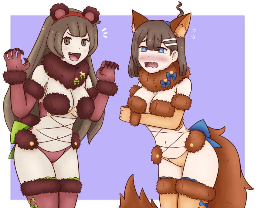 bikini dangerous_beast embarrassed fur_bikini hod_(lobotomy_corporation) leud library_of_ruina lobotomy_corporation malkuth_(lobotomy_corporation) project_moon tagme tail