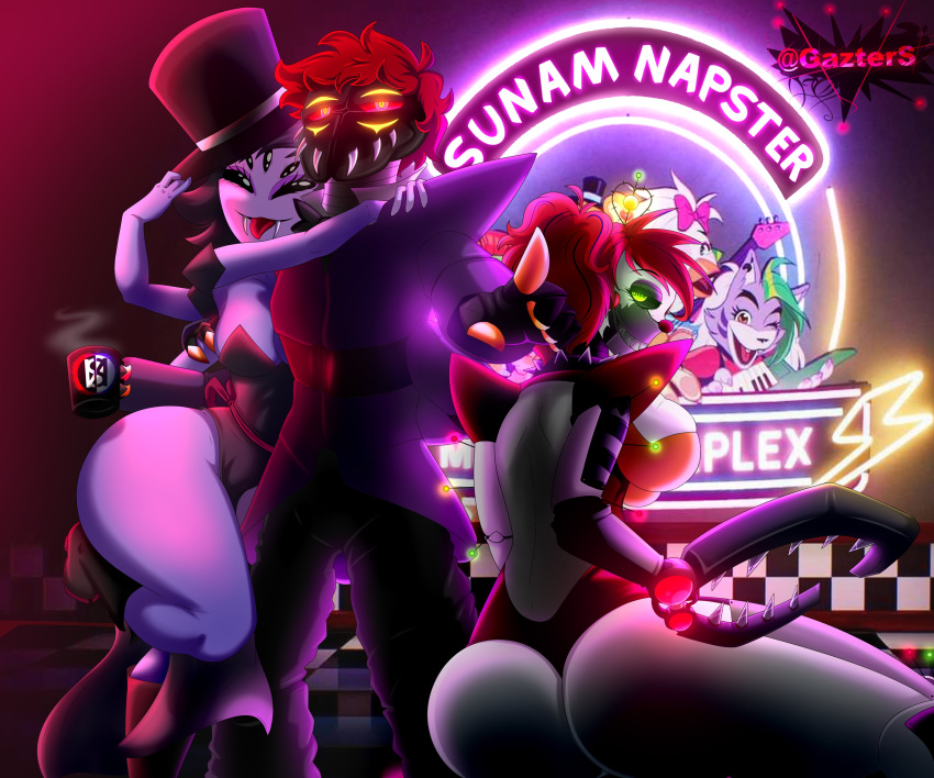 1boy 2d 2girls 2girls1boy 4k 4k_resolution 4k_uhd 8k 8k_uhd animatronic baby_(fnafsl) big_ass big_breasts big_butt black_eyes black_hair bubble_ass bubble_butt circus_baby circus_baby_(fnaf) crossover fangs female five_nights_at_freddy's five_nights_at_freddy's:_security_breach gazter_the_lust_demon green_eyes humanoid long_hair male mouth_closed muffet multi_arm multi_limb original_character pale-skinned_female purple_skin red_hair scrap_baby scrap_baby_(fnaf) sharp_teeth short_hair spider_girl tagme thick_ass thick_hips thick_legs thick_thighs thighhighs tongue_out undertale undertale_(series) wide_hips