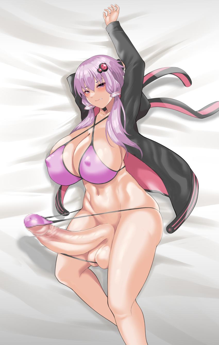 1futa balls big_balls big_breasts big_penis breasts breasts_bigger_than_head censored clothed clothing erect_penis erection fujidmc12 futa_only futanari huge_balls huge_breasts huge_cock human hyper hyper_breasts hyper_penis light-skinned_futanari light_skin lying mosaic_censoring mostly_nude penis skindentation solo solo_futa testicles voiceroid wide_hips yuzuki_yukari