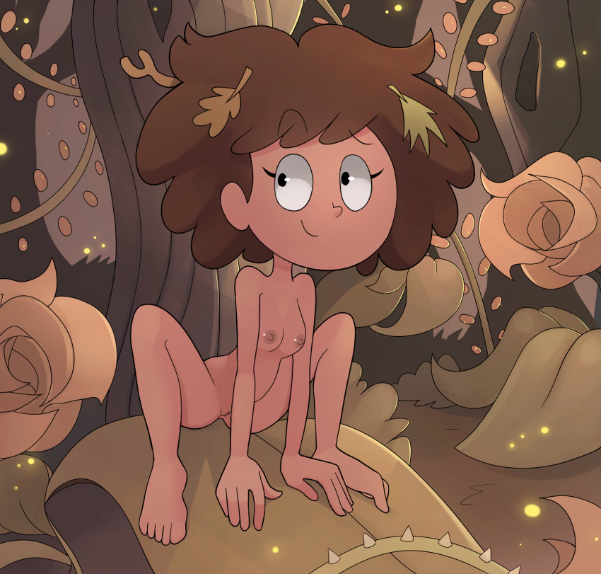 1girls 2020 amphibia anne_boonchuy areolae barefoot belly belly_button breasts crouching disney disney_channel disney_xd eyebrows_visible_through_hair female_only forest full_body glow looking_at_viewer naked nipples nude ohiekhe outdoors pinup pinup_pose short_hair slender_legs solo solo_female solo_focus standing straight_hair thighs toes vagina