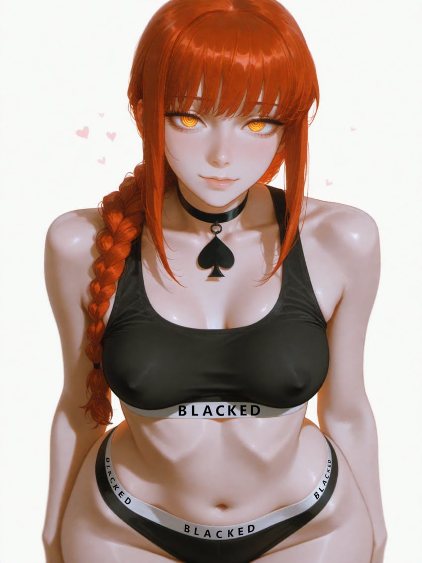ai_assisted ai_generated blacked blacked_clothing breasts chainsaw_man female l-major makima_(chainsaw_man) medium_breasts pale-skinned_female pale_skin queen_of_spades red_hair ringed_eyes wide_hips