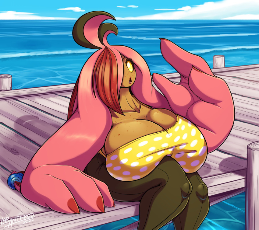 big_breasts breasts female game_freak gourgeist laranthrod latiar melanie_mortrose nintendo outdoors pokemon tagme