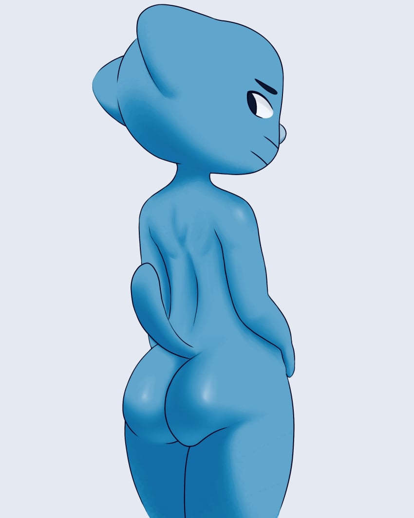 1boy absurd_res ass cartoon_network gumball_watterson hi_res imobi looking_back male male_only nude presenting presenting_hindquarters rear_view solo the_amazing_world_of_gumball young