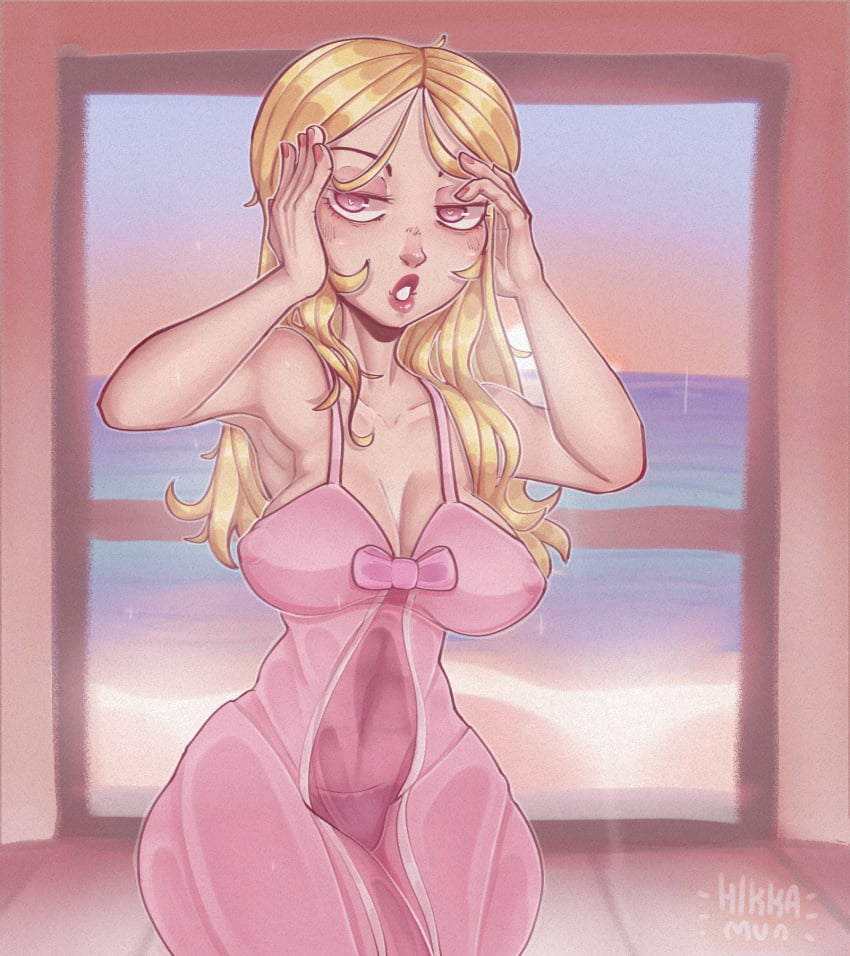 american_dad big_breasts blonde_female blonde_hair curvy dress dressed female francine_smith hikkamun milf wide_hips