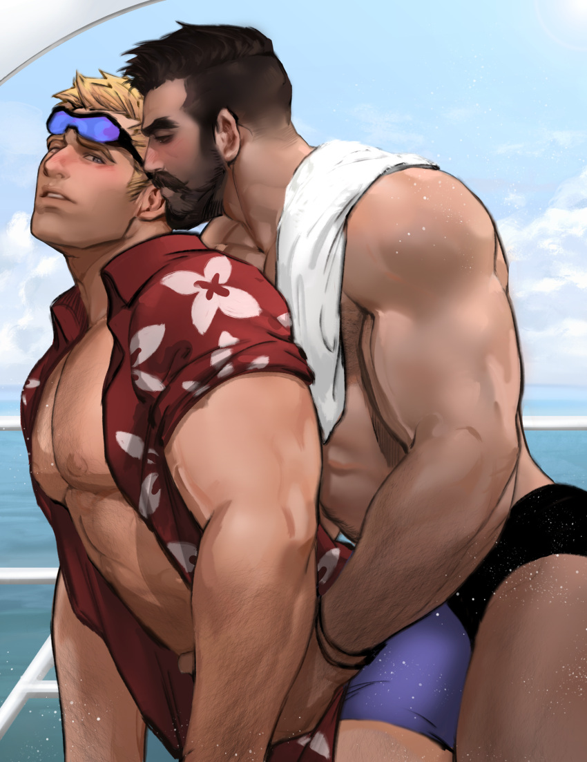 balls bara blizzard_entertainment dopq gabriel_reyes gay male male_only muscles muscular overwatch penis reaper soldier_76 yy6242