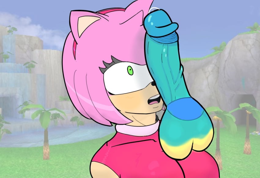 amy_rose big_penis chao_(sonic) chao_garden cock_worship disembodied_penis imminent_oral jobonbon large_breasts mobian_(species) penis penis_awe sega sonic_(series) sonic_the_hedgehog_(series)