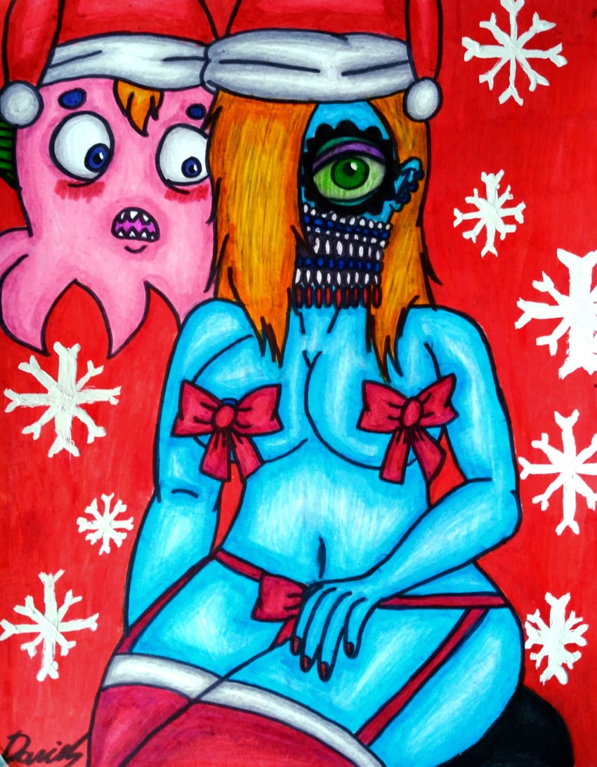 christmas christmas_clothing christmas_outfit merry_christmas monster no_more_heroes ohma_(no_more_heroes) sanchezesb ugly ugly_female ugly_woman velvet_chair_girl