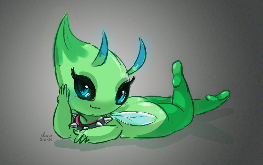 ass celebi collar discocci female female_only leg_up legendary_pokemon legs lying lying_on_stomach nude pokémon_(species) pokemon pokemon_(species) pokemon_gsc shortstack spiked_collar wings