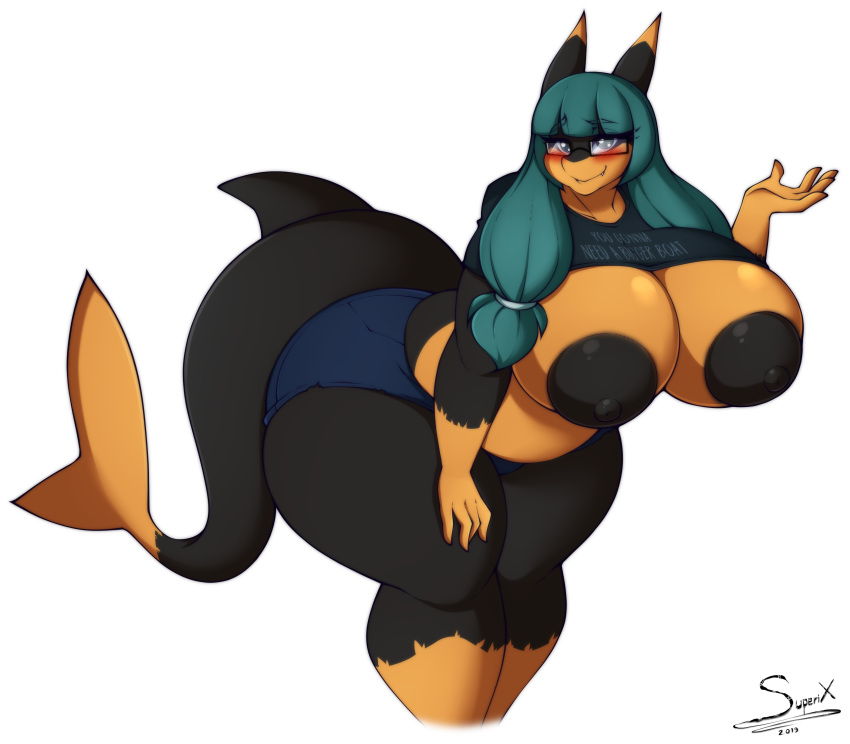 1girls 2019 4k absurd_res alternate_species anthro areola areolae artist_name belly bent_over big_areola big_breasts big_tail black_body black_nipples black_scales blue_eyes blush bottomwear breasts cleavage clothed clothing crop_top curvaceous curvy_figure denim denim_clothing digital_drawing_(artwork) digital_media_(artwork) eyewear fangs female female_only fingers fish furry glasses green_hair hair hi_res huge_areola huge_breasts huge_thighs long_tail looking_at_viewer marine multicolored_body multicolored_scales nipples no_bra scales shark shirt shirt_lift shorts signature simple_background slightly_chubby smile solo superix tan_body tan_scales teal_eyes teal_hair thick_thighs thighs tied_hair topwear two_tone_body two_tone_scales voluptuous white_background wide_hips zoey_(jwinkz)