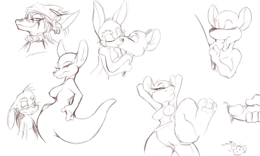 disney kanga mel_the_hybrid monochrome nipples pussy rabbit_(winnie_the_pooh) roo rough_sketch smooth_skin winnie_the_pooh_(franchise)