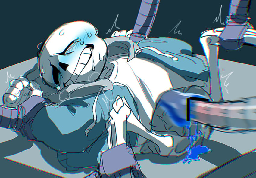 animated_skeleton blue_blush blue_cum blush censored chained cum cumming drool drooling experiment legs_forced_open legs_held_open logo_(pixiv30462562) on_table penetration pixiv_id_30462562 rape restrained robotic_tentacles sans skeleton soul_sex sweat sweating tears tentacle tentacle_rape tentacles trapped undertail undertale undertale_(series) undertale_sans