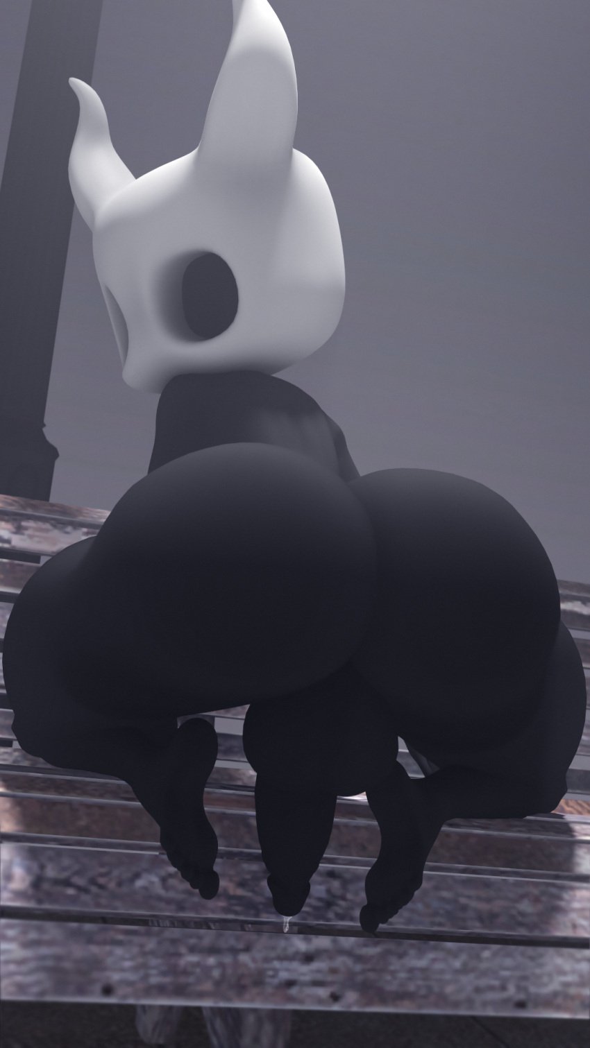 1boy 3d 3d_(artwork) animal_humanoid anthro arthropod arthropod_humanoid ass balls bench big_balls big_butt big_penis black_body bodily_fluids digital_media_(artwork) dripping emotionless feet femboy genital_fluids genitals hi_res hollow_knight huge_butt humanoid insect_humanoid insects looking_at_viewer looking_back male male_only nude penis precum precum_drip presenting presenting_balls protagonist_(hollow_knight) royal_cicada royalcicada solo source_filmmaker team_cherry thick_thighs vessel_(species) video_games wide_hips