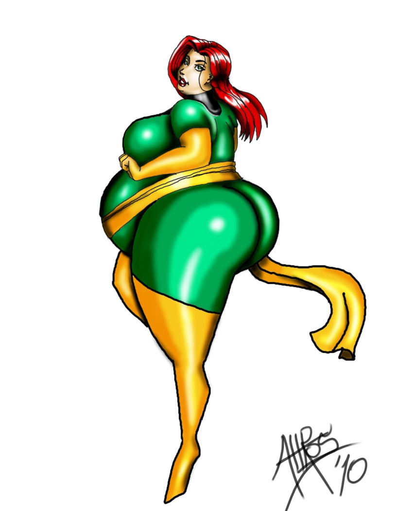 1girls ass bbw belly big_ass big_belly big_breasts breasts fat female jean_grey lordaltros marvel marvel_comics obese overweight red_hair x-men