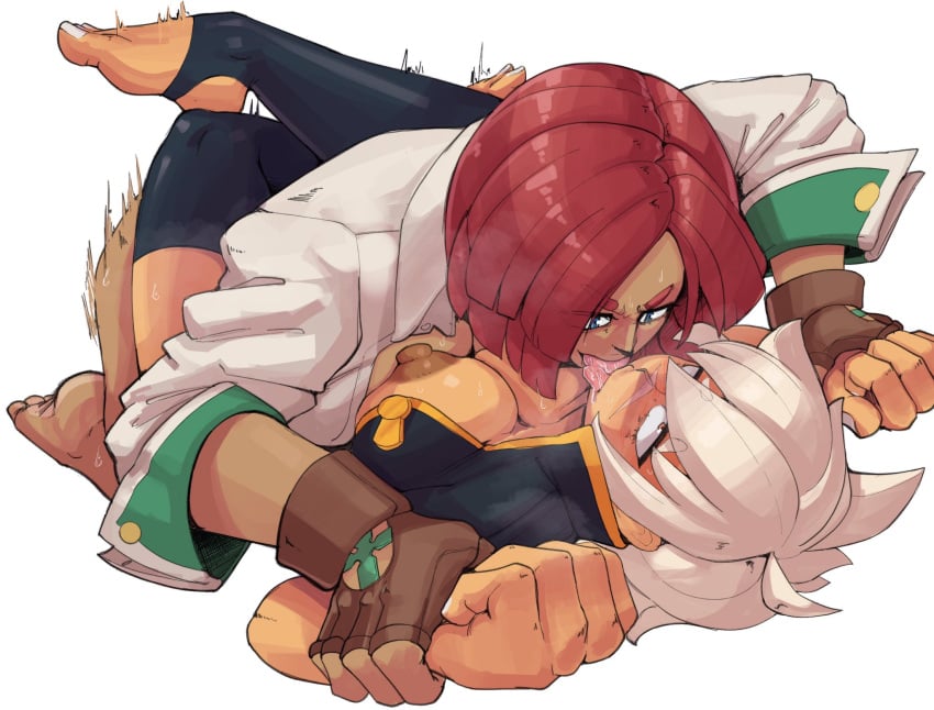 1girls all_fours aroused barefoot big_breasts blazblue blush bottomless brazilian brazilian_futa breast_press breasts bullet_(blazblue) clothed clothing crossover dark-skinned_female dark-skinned_futanari dark_skin duo erect_nipples eyes_rolling_back feet female fit_female forced_kiss french_kiss fucked_silly futa_domination futa_on_female futadom futanari futanari_penetrating giovanna_(guilty_gear) guilty_gear human kissing kissing_while_penetrated large_breasts leg_lock looking_pleasured mating_press mature_female missionary_position mostly_nude motion_lines nipples nudiedoodles on_back partially_clothed passionate pinned_down questionable_consent red_hair restrained restrained_arms rolling_eyes saliva_on_tongue sex short_hair sweat thrusting toes tongue_kiss tongue_out vaginal_penetration wai1futa white_hair wrist_grab