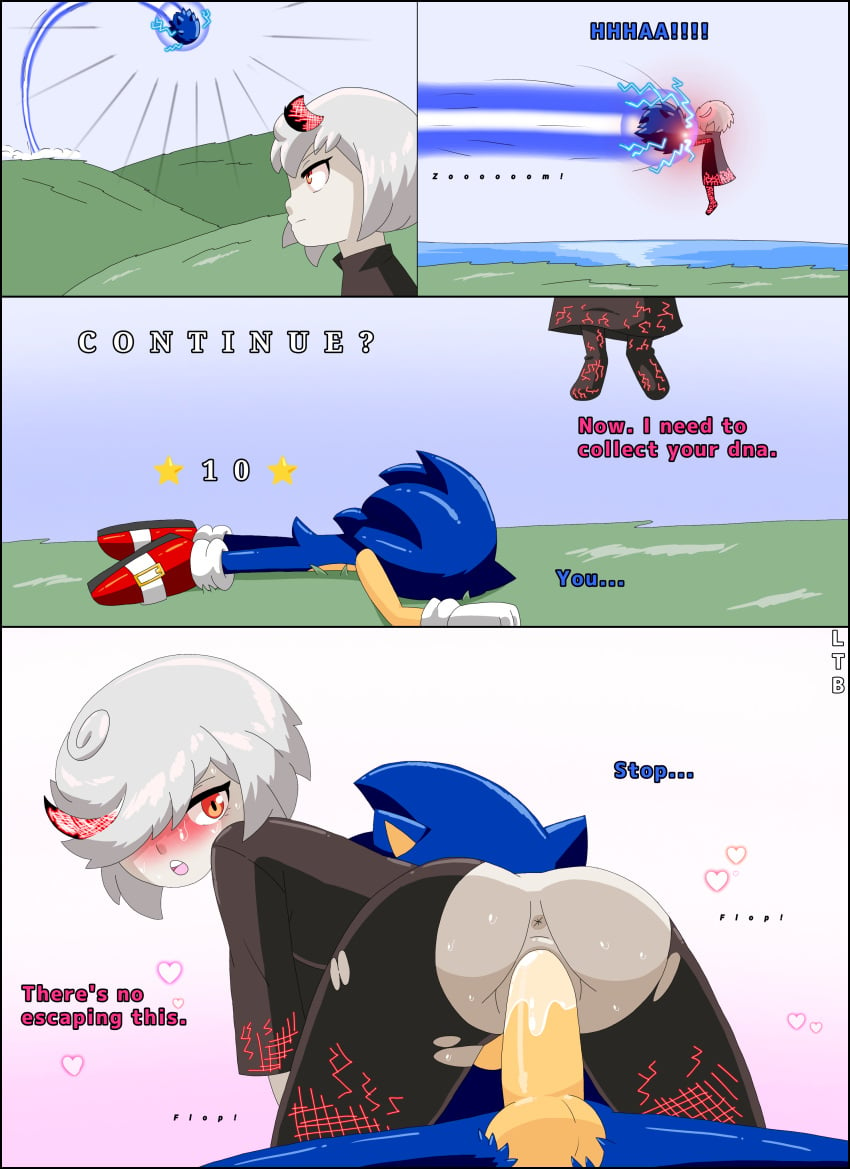 1boy 1girls 2022 absurd_res anus ass blush bodysuit comic cowgirl_position defeated defeated_hero english_text exposed_torso female_on_male footwear girl_on_top grass handwear hedgehog hi_res humanoid interspecies lewderthanblue outdoors pussy rape reverse_rape sage_(sonic_frontiers) sega sex sonic_(series) sonic_frontiers sonic_the_hedgehog sonic_the_hedgehog_(series) stealing_seed straight testicles text torn_bodysuit torn_clothes vaginal vaginal_penetration