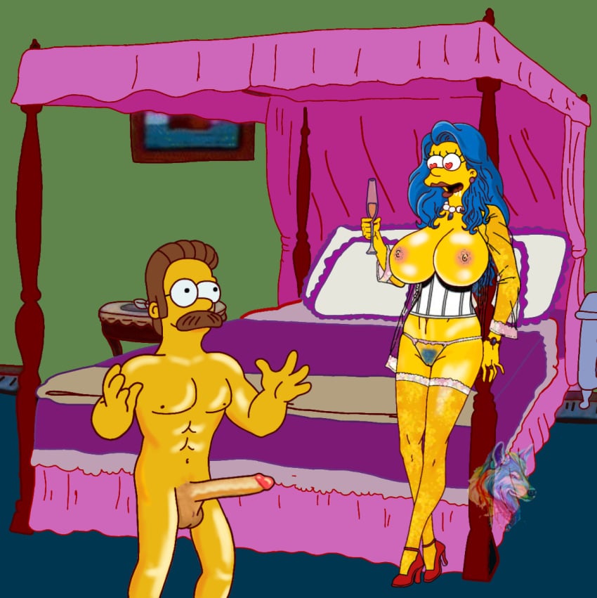 female marge_simpson ned_flanders tagme the_simpsons