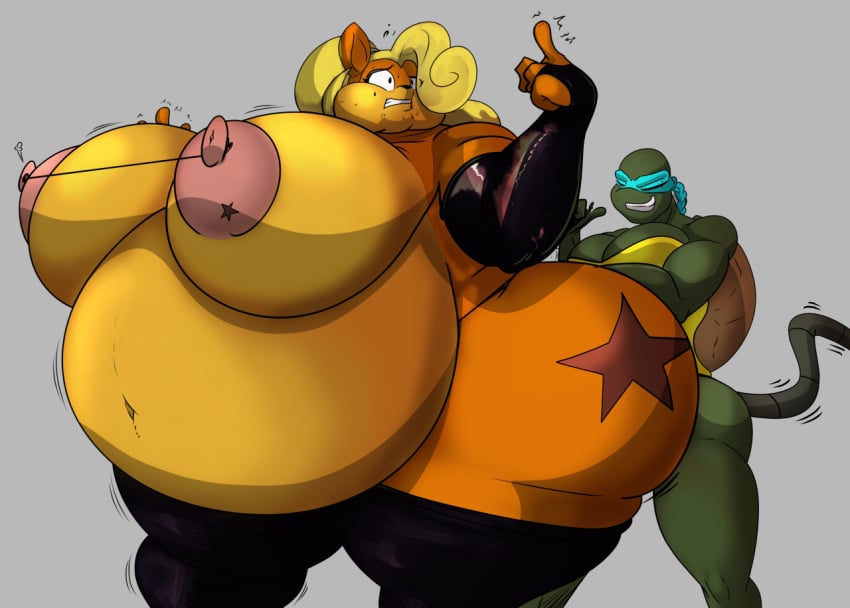 activision anthro bandicoot big_breasts breasts clothing coco_bandicoot crash_(series) crash_bandicoot_(series) crossover duo female female/female legwear mammal marsupial nipple_chain nipple_piercing nipples obese obese_anthro overweight overweight_anthro piercing reptile rubber scalie shinysteel teenage_mutant_ninja_turtles thick_thighs thigh_highs turtle venus_de_milo venus_de_milo_(tmnt) video_games weight_gain